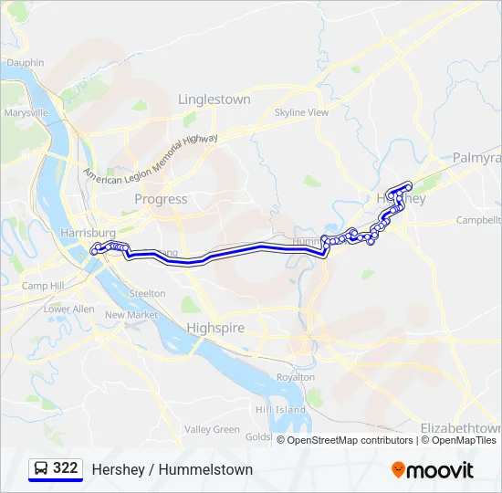 322 Bus Line Map