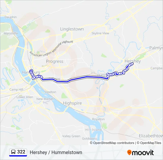 322 Bus Line Map