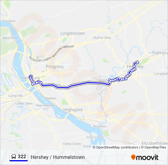322 Bus Line Map