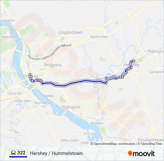 322 Bus Line Map