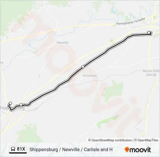 81X Bus Line Map