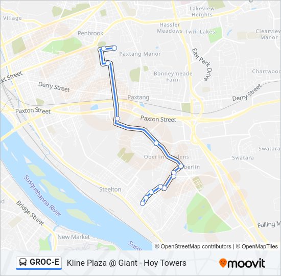 GROC-E Bus Line Map