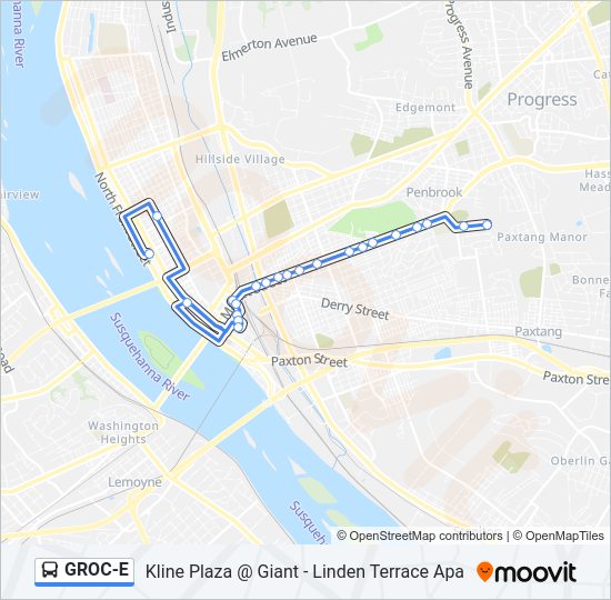 GROC-E Bus Line Map