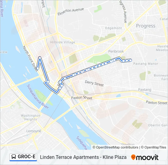 GROC-E Bus Line Map