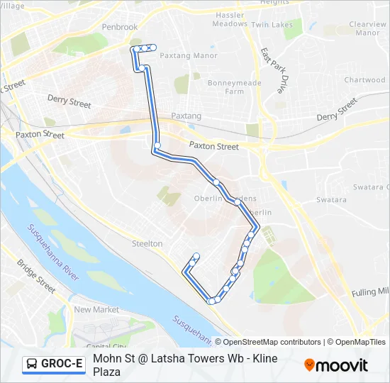 GROC-E Bus Line Map