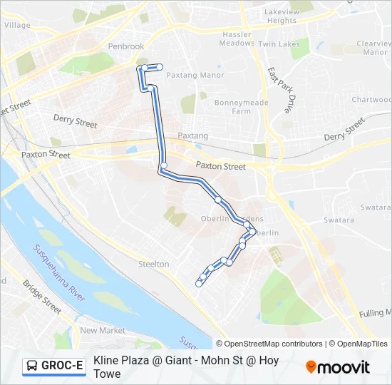GROC-E Bus Line Map