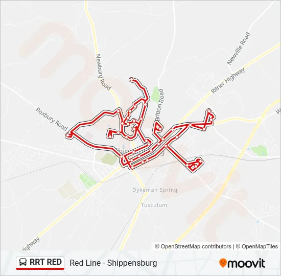 RRT RED Bus Line Map