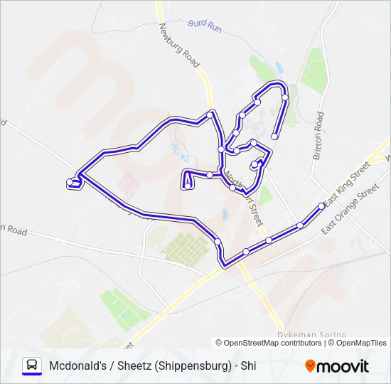 RRT BLUE Bus Line Map