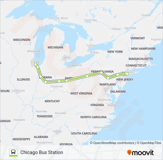 FLIXBUS N2640 Bus Line Map