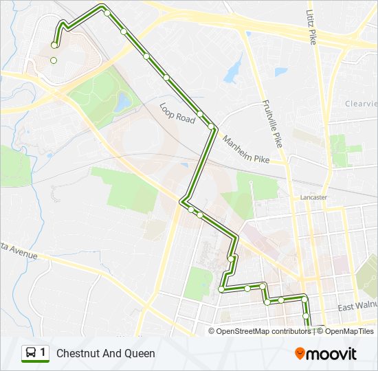 1 bus Line Map