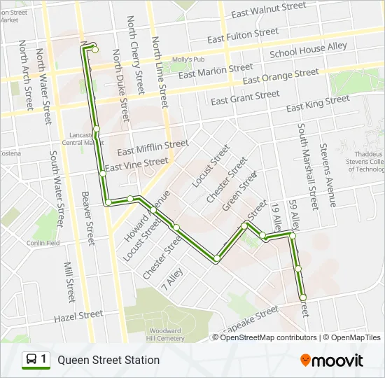 1 Bus Line Map