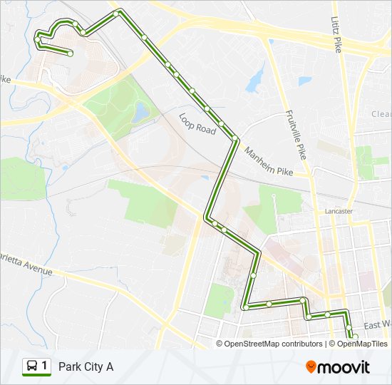 Mapa de 1 de autobús