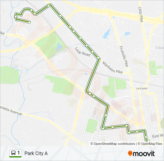 1 Bus Line Map