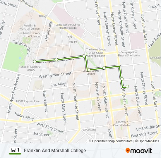 1 bus Line Map