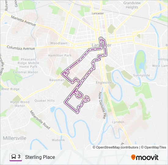3 Bus Line Map