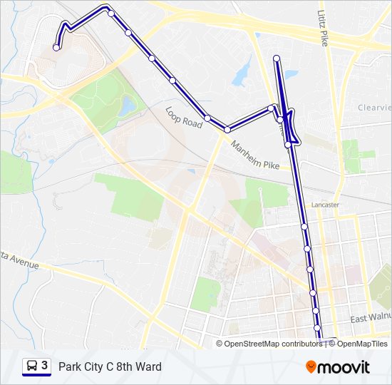 Mapa de 3 de autobús