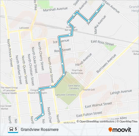 5 bus Line Map