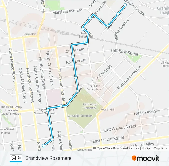 5 Bus Line Map