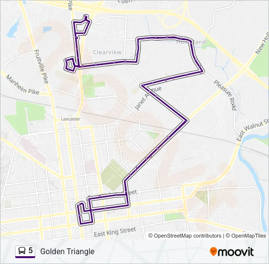 5 Bus Line Map