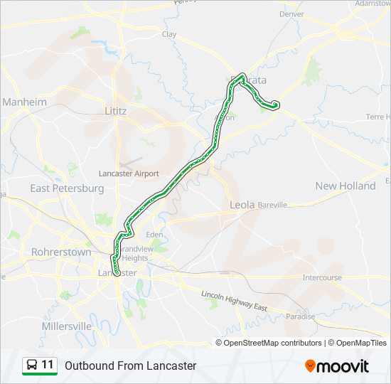 Mapa de 11 de autobús