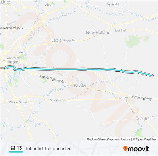 Mapa de 13 de autobús