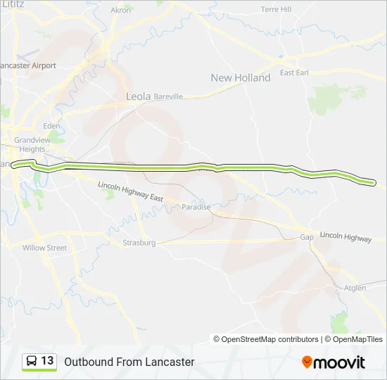 13 Bus Line Map