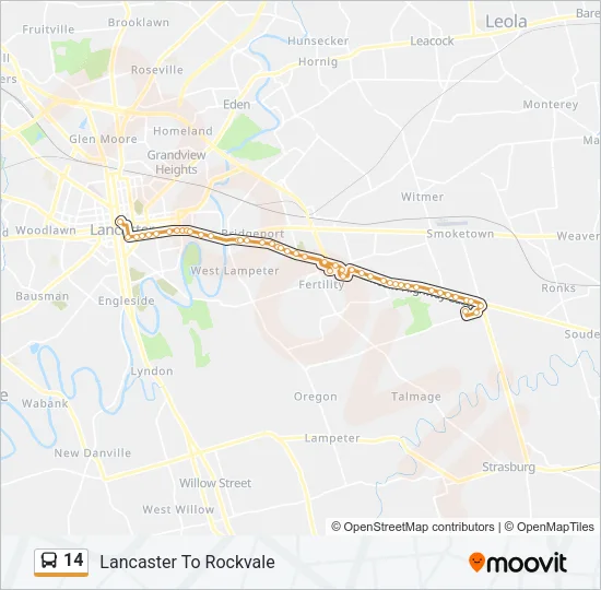 14 Bus Line Map