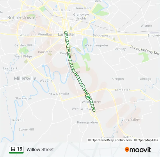 15 Bus Line Map