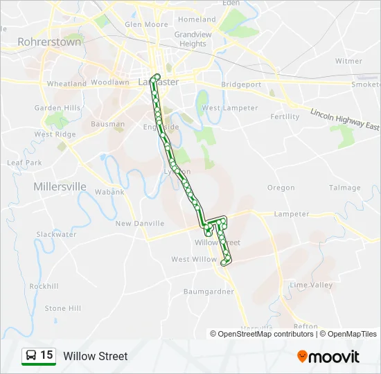 15 Bus Line Map