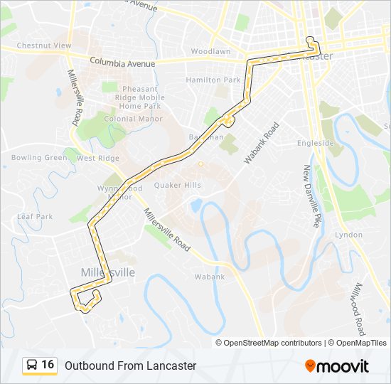 16 bus Line Map