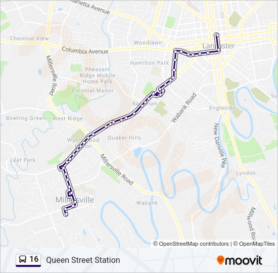 16 Bus Line Map