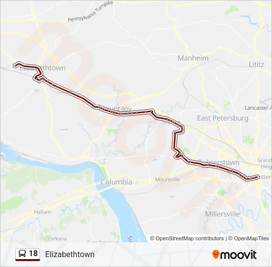 18 Bus Line Map