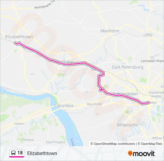 18 Bus Line Map