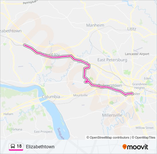 18 bus Line Map