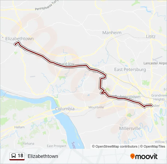 18 Bus Line Map