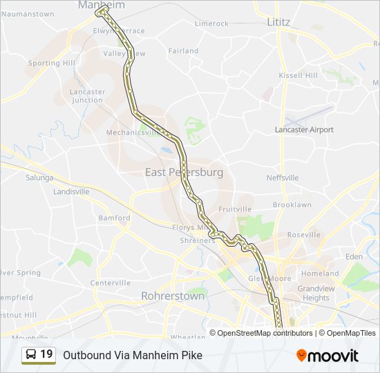 19 Bus Line Map