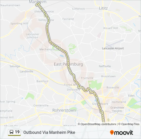 19 Bus Line Map