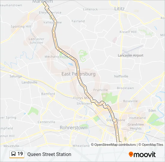 19 Bus Line Map