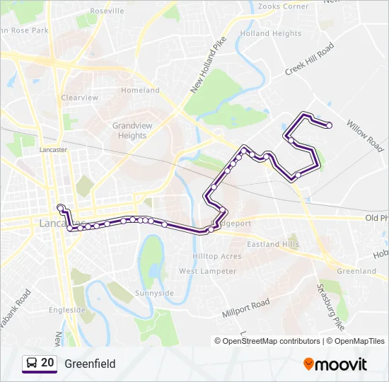 20 Bus Line Map