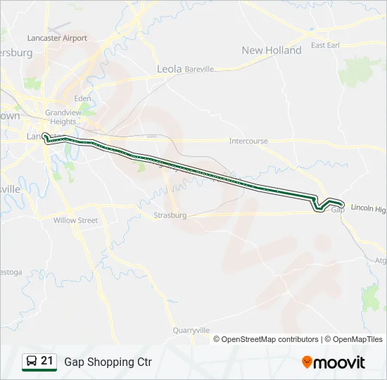 21 Bus Line Map