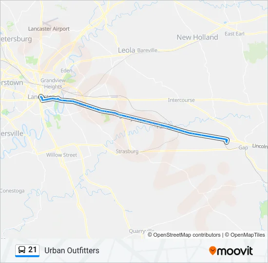 21 Bus Line Map