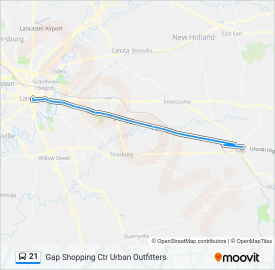 21 Bus Line Map