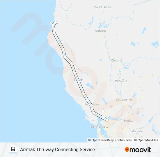 AMTRAK THRUWAY CONNECTING SERVICE Bus Line Map