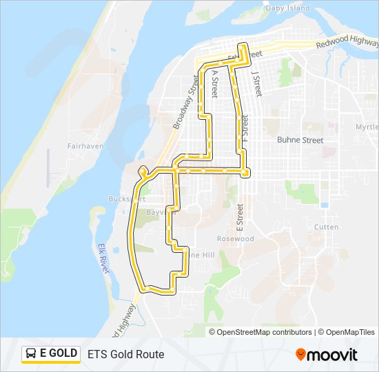 E GOLD bus Line Map