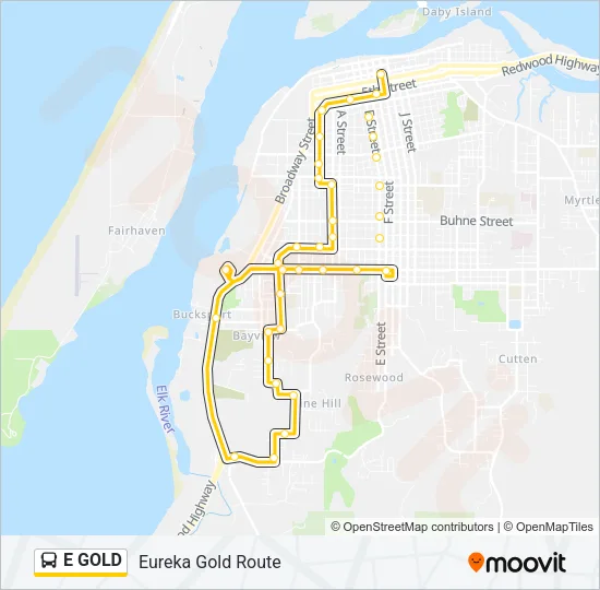 E GOLD Bus Line Map