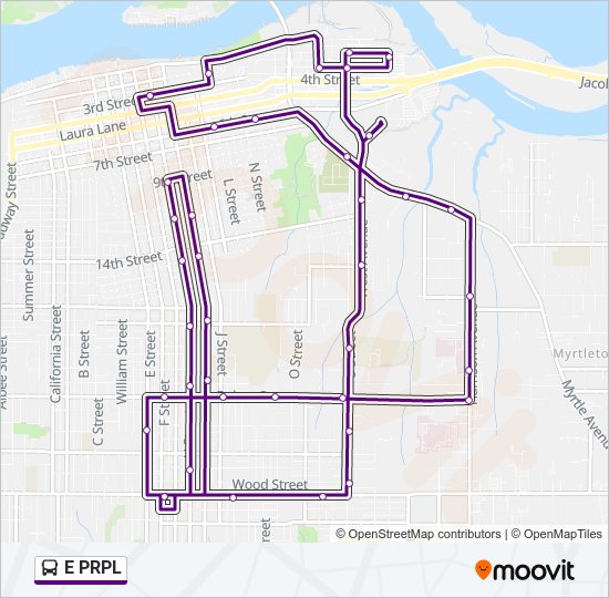 Mapa de E PRPL de autobús