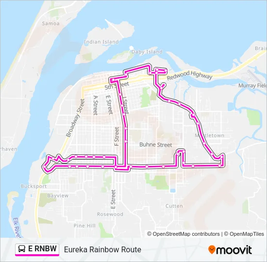 E RNBW Bus Line Map
