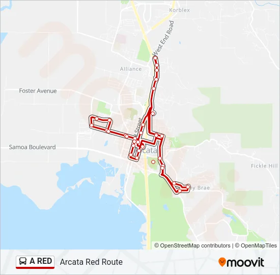 A RED Bus Line Map