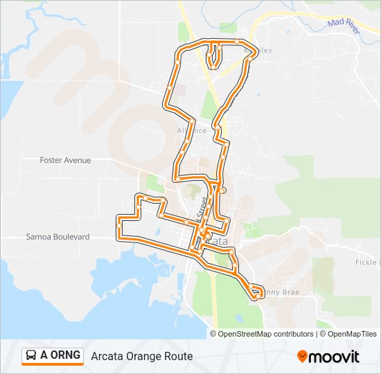 A ORNG Bus Line Map