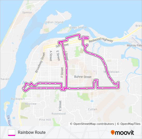 RAINBOW ROUTE bus Line Map